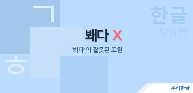 봬다 - 뵈다의 잘못된 표현