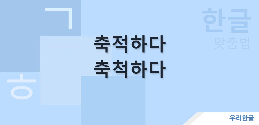 축적하다 축척하다