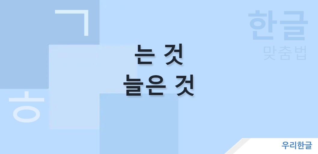 는 것 늘은 것 맞춤법