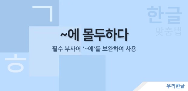 ~에 몰두하다 - 필수 부사어 '~에'를 보완하여 사용