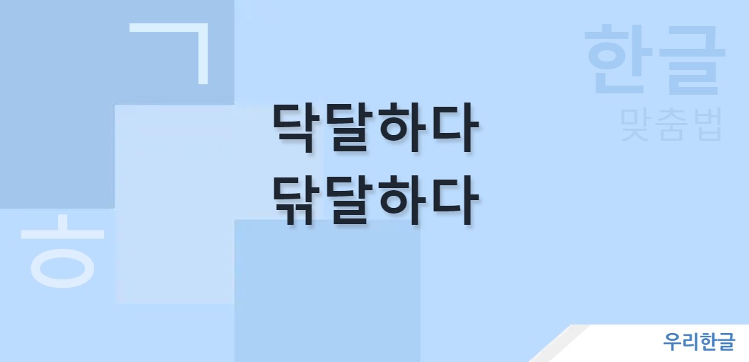 닥달하다 닦달하다 맞춤법