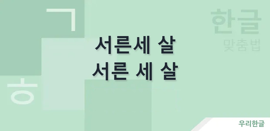 서른세 살 서른 세 살 띄어쓰기