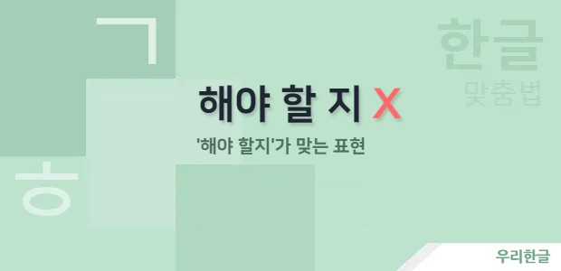 해야 할 지 - '해야 할지'가 맞는 표현