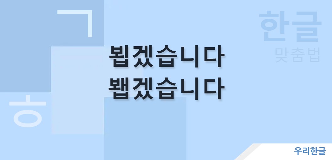 뵙겠습니다 봽겠습니다 맞춤법