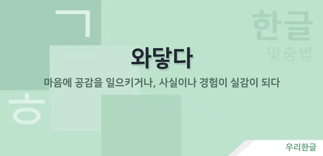 마음에 공감을 일으키거나, 사실이나 경험이 실감이 되다