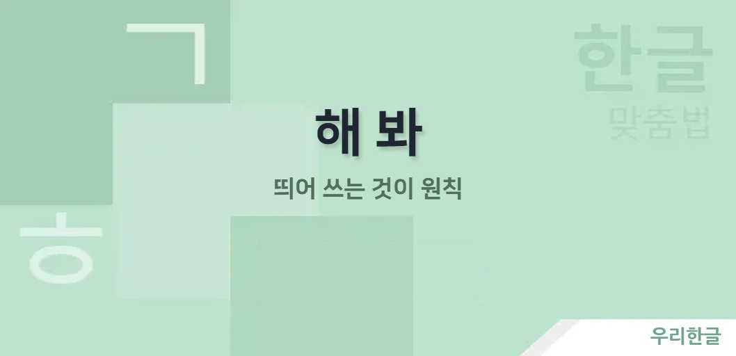 띄어 쓰는 것이 원칙